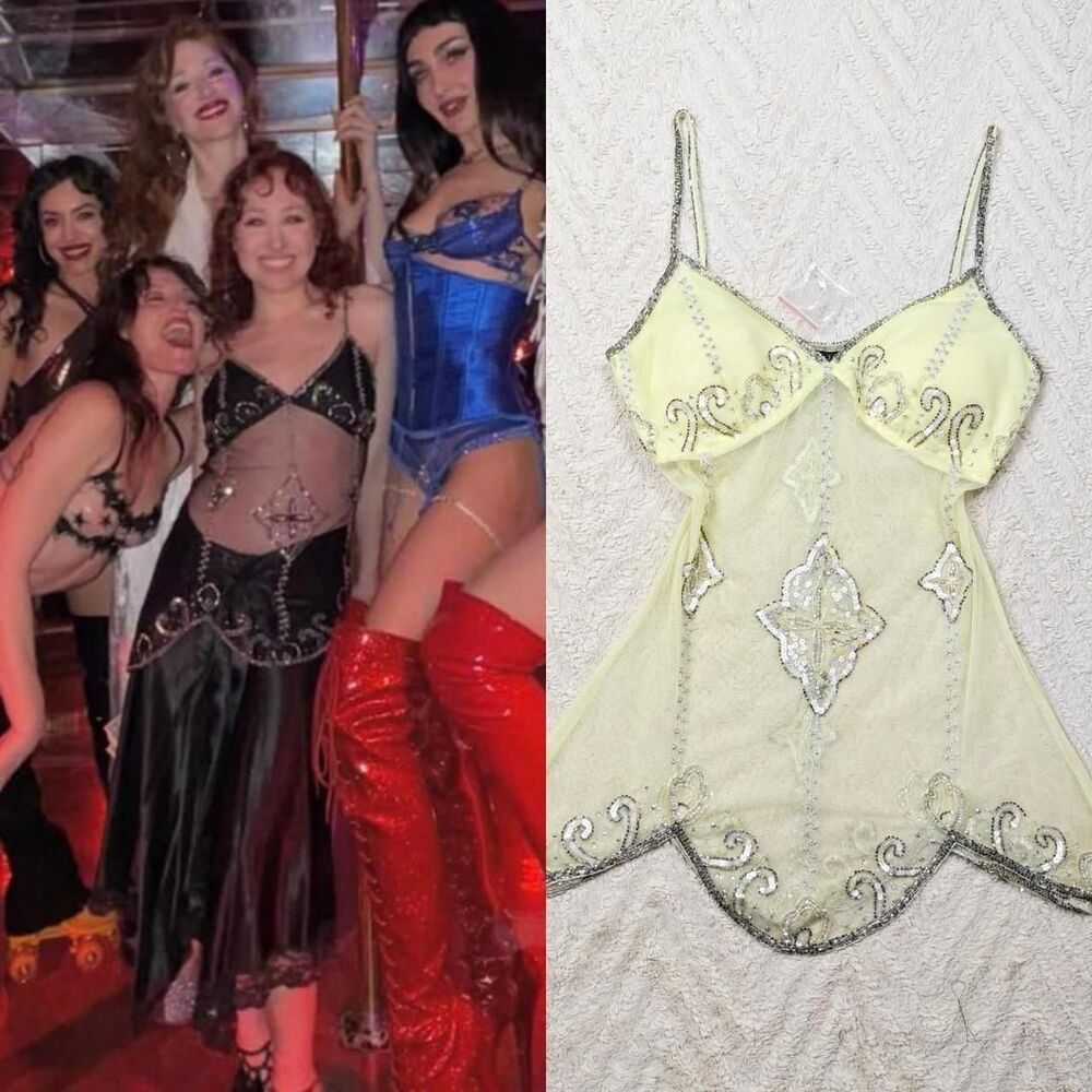 Y2K Chappell Roan Beaded Sheer Fairy Top